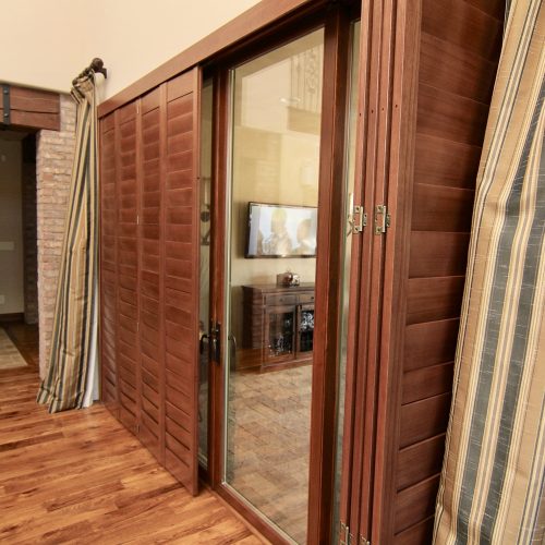 Shutters on sliding glass doors